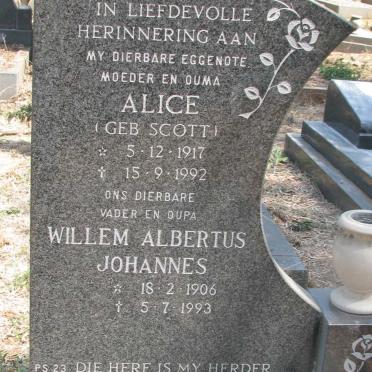 BILJON Willem Albertus Johannes, van 1906-1993 &amp; Alice SCOTT 1917-1992