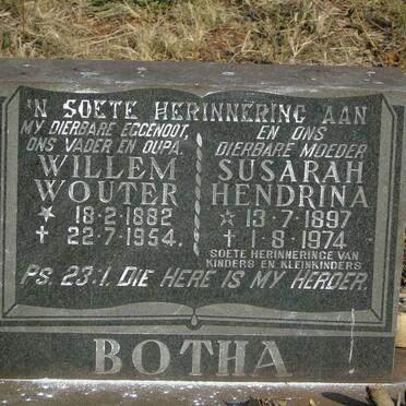 BOTHA Willem Wouter 1882-1954 & Susarah Hendrina 1897-1974