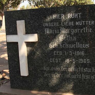 BOTHA Maria Margarethe nee SCHWELLNUS 1916-1965