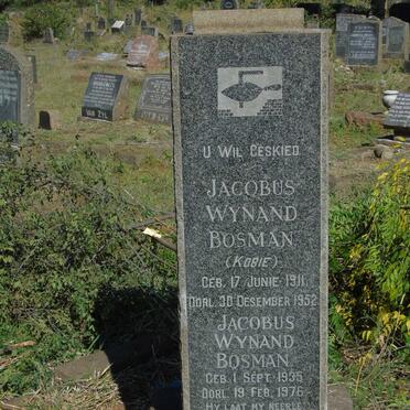 BOSMAN Jacobus Wynand 1911-1952 :: BOSMAN Jacobus Wynand 1935-1976