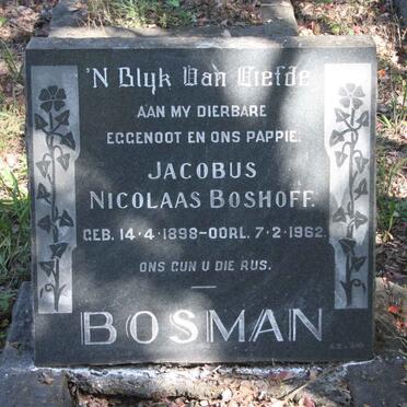 BOSMAN Jacobus Nicolaas Boshoff 1898-1962