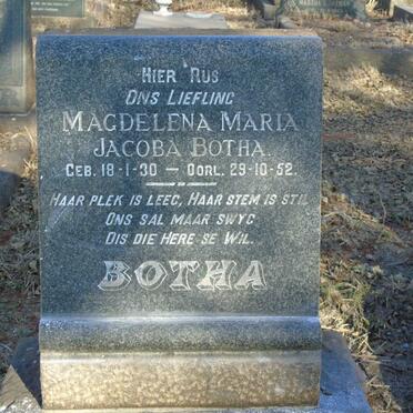 BOTHA Magdelena Maria Jacoba 1930-1952