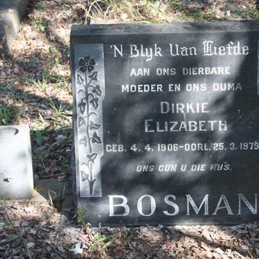 BOSMAN Dirkie Elizabeth 1906-1979