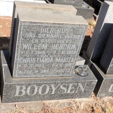 BOOYSEN Willem Hendrik 1929-1990 & Christiania Marita 1933-1990