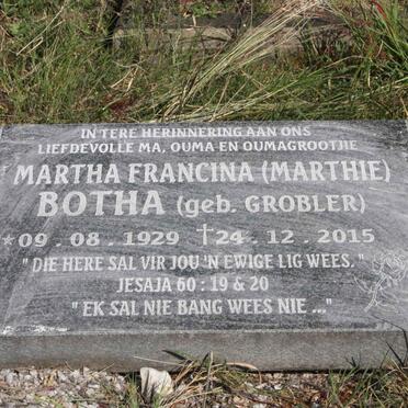 BOTHA Martha Francina nee GROBLER 1929-2015