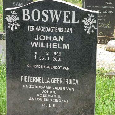 BOSWEL Johan Wilhelm 1909-2005