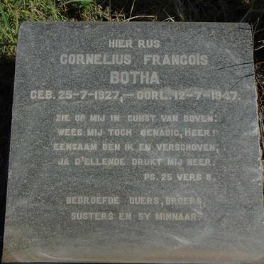 BOTHA Cornelius Francois 1927-1947
