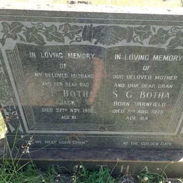 BOTHA J.F. -1952 &amp; S.G. VARNFIELD -1979