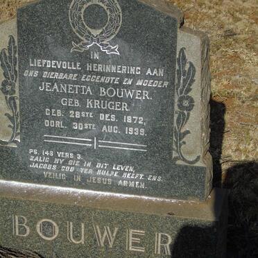 BOUWER Jeanetta nee KRUGER 1872-1939
