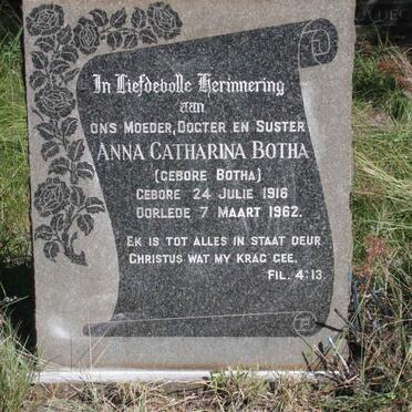 BOTHA Anna Catharina nee BOTHA 1916-1962