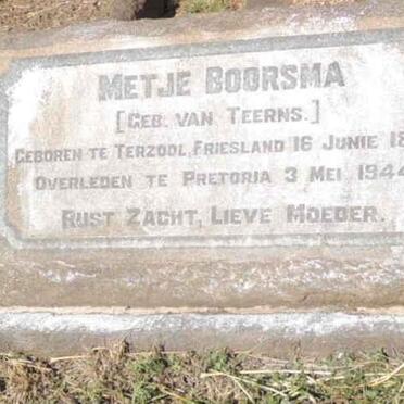 BOORSMA Metje nee VAN TEERNS 1881-1944