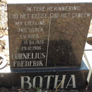 BOTHA Cornelius Frederik 1926-1986 