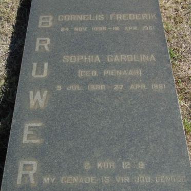 BRUWER Cornelis Frederick 1896-1961 &amp; Sophia Carolina PIENAAR 1898-1981