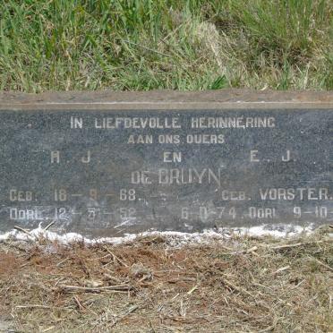 BRUYN H.J., de 1868-1952 &amp; E.J. VORSTER 1874-1940