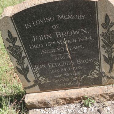 BROWN John -1944 &amp; Jean Petigrew -1955