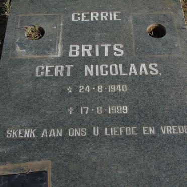 BRITS Gert Nicolaas 1940-1989