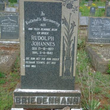 BRIEDENHANN Rudolph Johannes 1927-1942