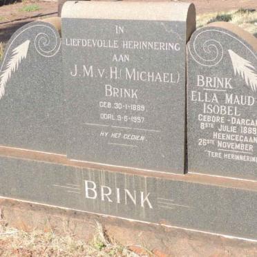BRINK J.M.v.H. 1889-1957 &amp; Ella Maud Isobel DARGAN 1889-1960