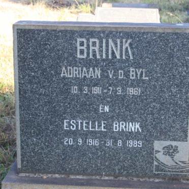 BRINK Adriaan v.d. Byl 1911-1961 &amp; Estelle 1916-1989