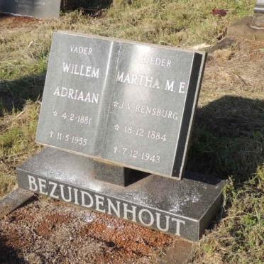 BEZUIDENHOUT Willem Adriaan 1881-1955 &amp; Martha M.E. J.V. RENSBURG 1884-1943