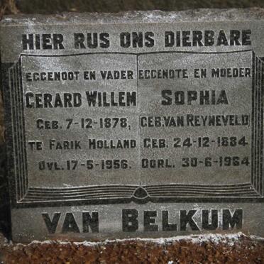 BELKUM Gerard Willem, van 1878-1956 & Sophia VAN REYNEVELD 1884-1964