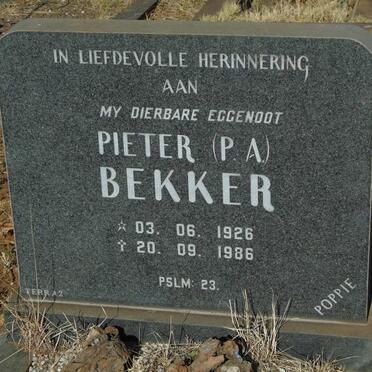 BEKKER P.A. 1926-1986