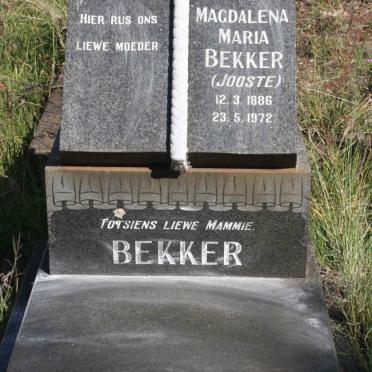 BEKKER Magdalena Maria nee JOOSTE 1886-1972