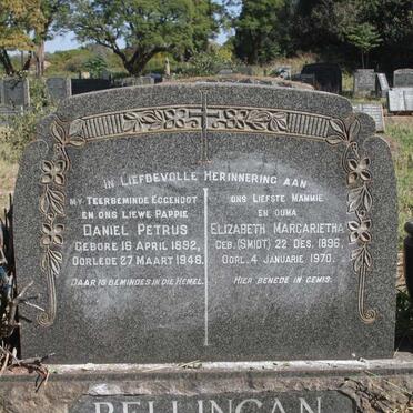BELLINGAN Daniel Petrus 1892-1946 & Elizabeth Margarietha SMIDT 1896-1970