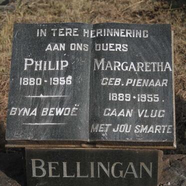 BELLINGAN Philip 1880-1956 & Margaretha PIENAAR 1889-1955