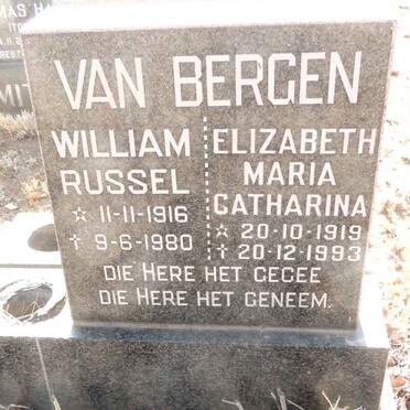 BERGEN William Russel, van 1916-1980 & Elizabeth Maria Catharina 1919-1993