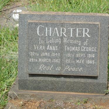 CHARTER Thomas George 1916-1965 :: Vera Anne 1949-1962