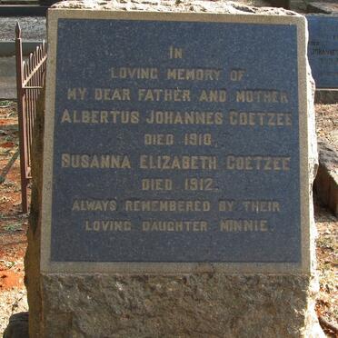COETZEE Albertus Johannes -1910 &amp; Susanna Elizabeth -1912