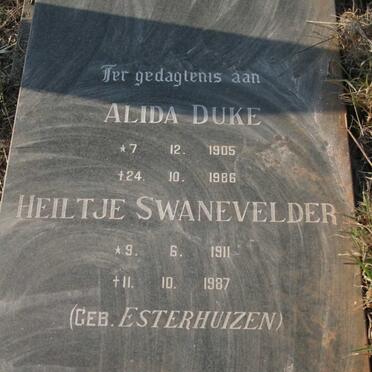 DUKE Alida 1905-1986 :: SWANEVELDER Heiltje nee ESTERHUIZEN 1911-1987