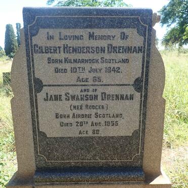 DRENNAN Gilbert Henderson -1942 &amp; Jane Swanson RODGER -1955