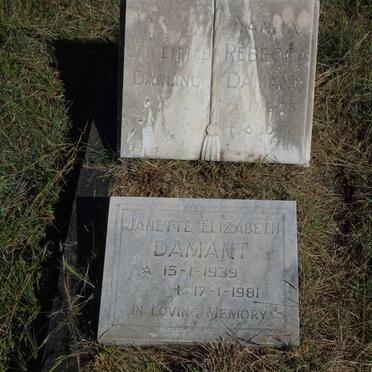 DAMANT Janette Elizabeth 1939-1981 :: DAMANT Yanita Rebecca 1973-1973 