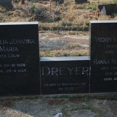 DREYER Andries Frederik 1907-1961 &amp; Cornelia Johanna Maria LOUW 1905-1959
