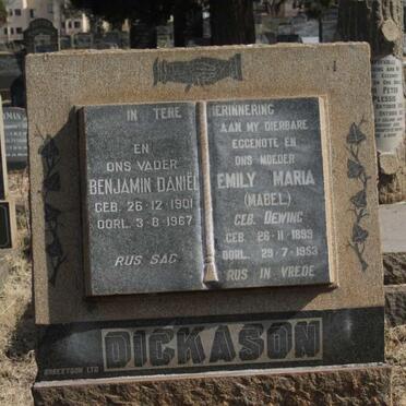 DICKASON Benjamin Daniel 1901-1967 & Emily Maria DEWING 1899-1953