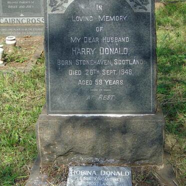 DONALD Harry -1948 & Robina KINCARDINE 1888-1982