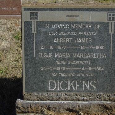 DICKENS Albert James 1877-1950 &amp; Elsje Maria Margaretha SWANEPOEL 1878-1954
