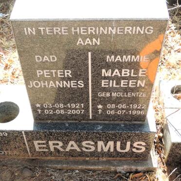 ERASMUS Peter Johannes 1921-2007 & Mable Eileen MOLLENTZE 1922-1996