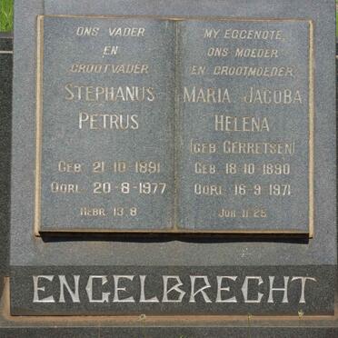 ENGELBRECHT Stephanus Petrus 1891-1977 &amp; Maria Jacoba Helena GERRETSEN 1890-1971