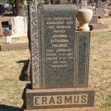 ERASMUS Johanna Catharina nee JORDAAN 1887-1941