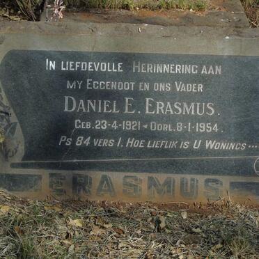 ERASMUS Daniel E. 1921-1954