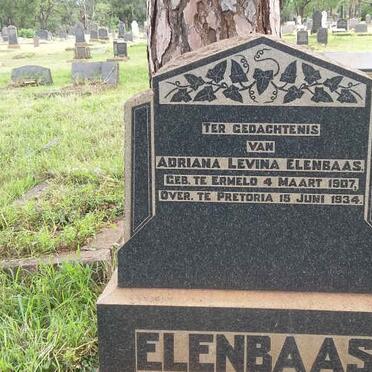 ELENBAAS Adriana Levina 1907-1934