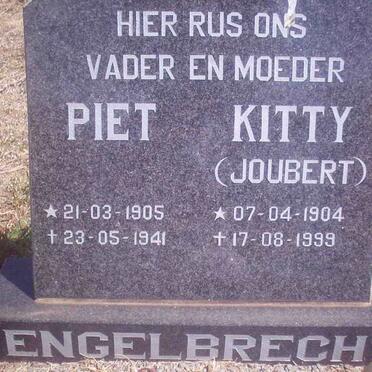ENGELBRECHT Piet 1905-1941 &amp; Kitty JOUBERT 1904-1999