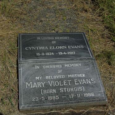EVANS Mary Violet nee STURGIS 1895-1986 :: EVANS Cynthia Elorn 1924-2017