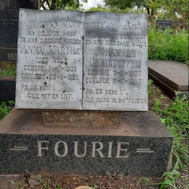 FOURIE Johannes Christoffel 1907-1967 &amp; Anna Maria NEL 1908-1959