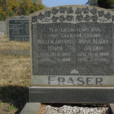 FRASER Willem Jacobus Harm 1893-1972 &amp; Anna Maria Jacoba 1905-1961