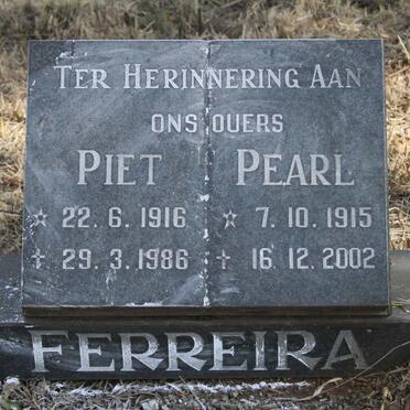 FERREIRA Piet 1916-1986 & Pearl 1915-2002
