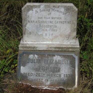 FRIEND Julia Elizabeth -1937 :: EDGERTON Maria Christine Catherine 1906-1963